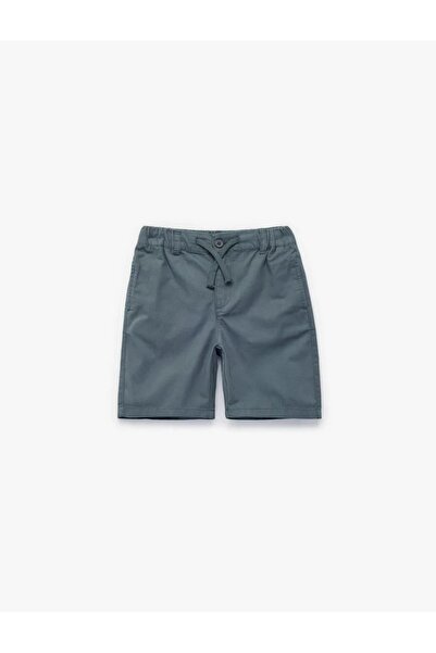Koton Beli Lastikli Bağlama Detaylı Cepli Gabardin Bermuda Şort