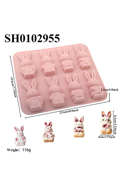 Choice1 SH0102955 Easter Bunny Design Silicone Chocolate Molds Cake Moulds Su...