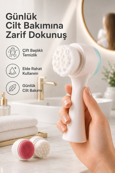 Genel Markalar Çift Taraflı Yüz Temizleme Fırçası ve Maske Sürme Fırçası