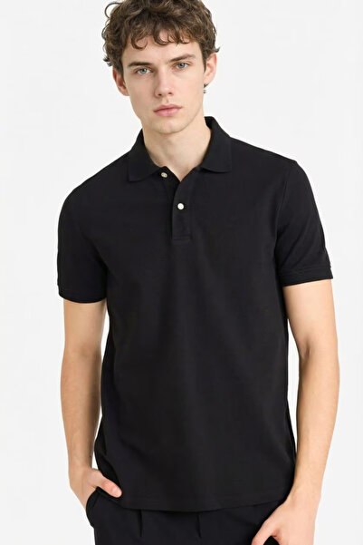 DeFacto E9504Axbk81 Black 100% Cotton Polo Shirt