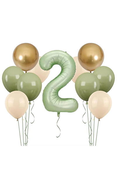 Choice4 Other 2 11pcs 32 Inch Sage Green Number Balloons Set Sand White Avoca...