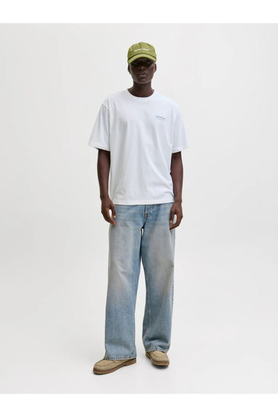 Jack & Jones JACK JONES Yazı Desenli Erkek Yuvarlak Yaka Tişört 12287990