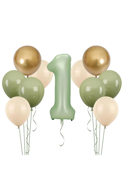 Choice3 Other 1 11pcs 32 Inch Sage Green Number Balloons Set Sand White Avoca...