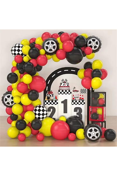 Choice O As the picture racing 111pcs 111Pcs/Set Monster Racing Themed Balloo...