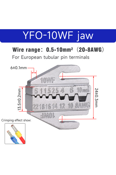 Choice7 YFO-10WF jaw 1 Pcs Crimping Jaws Replacement Dies for YFO Crimping Pl...