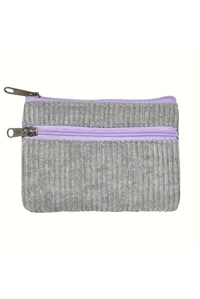 Choice GRAY Corduroy Multi-Colored Small Change Bag Key Bag Portable Card Bag...