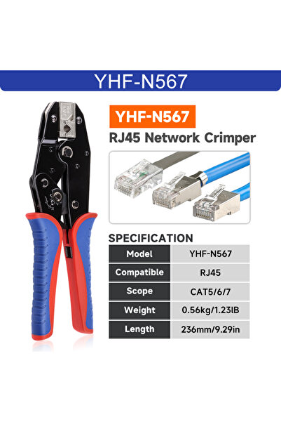 Choice YHF-N567 RJ45 Crimping Tool for Cat5/Cat6/Cat7 Ethernet Cables YHF-N56...