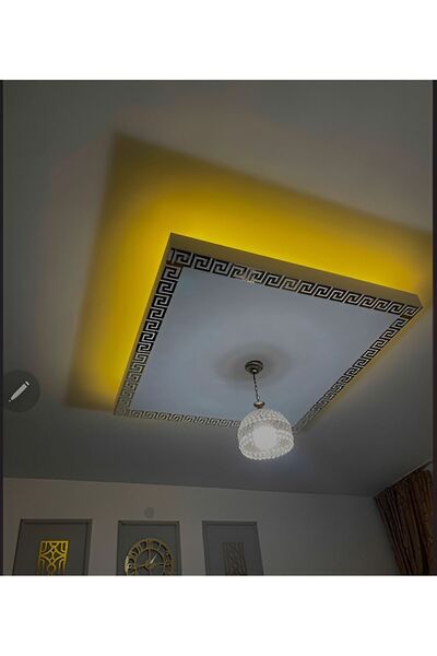Numa Concept Wall Decoration 60's Maze Border Gold Plexiglass for Living Room, Office and Entrance |   9X9 cm