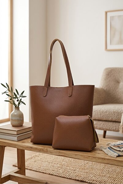 Genel Markalar Grazia Kadın Taba Yavrulu Shopper Çanta - Casual/günlük Yumuşa...