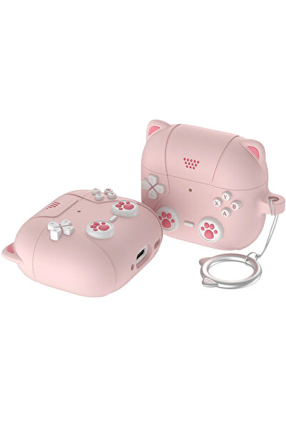 Choice For Airpods 4 2024 Pink 3D Cute Cat Silicone Soft Earphone Case for Ai...