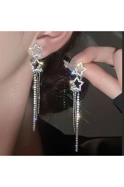 Choice AY5820701 2024 New Simple Stars Tassel Earrings for Women Korean Charm...