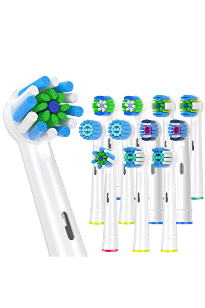 Choice16 Mixed 12pcs White Replacement Toothbrush Heads Compatible with Oral ...