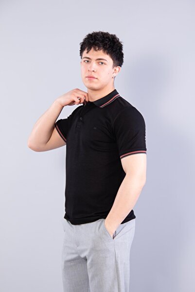 Mckanzie 4623 striped modal fabric t-shirt with collar