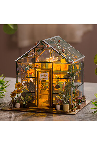 Choice PC2306 Wooden Miniature Dollhouse with LED Light Creative DIY Flower H...