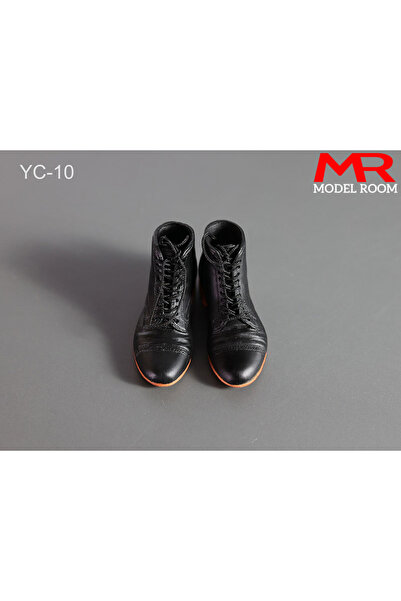 choice2 Black 1/6 Scale Male Lace-up Boots Soldier Solid Shoes Model Fit 12''...