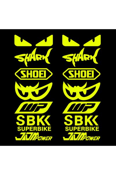 Choice4 Fluorescent Yellow Racing Sponsor Reflective Motorcycle Stickers Deco...