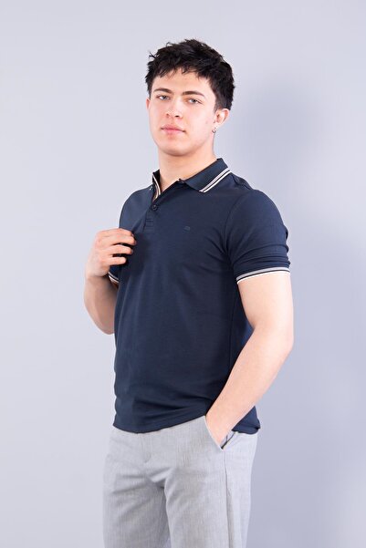 Mckanzie 4623 striped modal fabric t-shirt with collar
