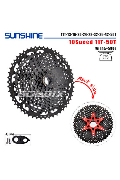 Choice 10Speed 11-50T Black SUNSHINE MTB Cassette 8/9/10/11/12 Speed 40/42/46...