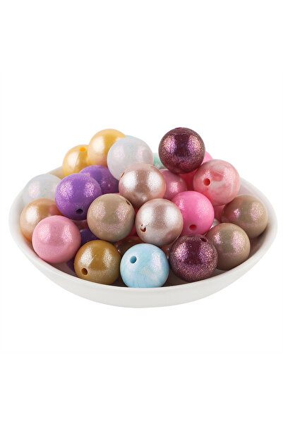 Choice 15mm 20pcs mix color 20Pcs Opal Silicone Beads 15mm Silicone Round Bea...