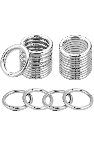 Choice 3.4cm-20PCS Silver 10/20 Pack Round Carabiner Clip for Keys, Buckle, B...