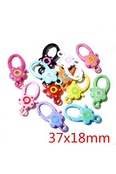 Choice I4-16 10pcs Random Colors Mix Heart Round Cat Shape Keychain Key Rings...