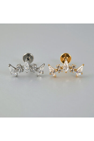 Choice10 Silver 1.2x8mm 1PC Style 2 1pcs G23 Solid Titanium CZ Horse eye Flow...