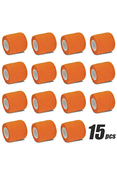 Choice12 15PCS Orange Colorful Tattoo Grip Bandage Cover Wraps, Nonwoven Tape...