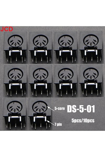 Choice1 DS-5-01 10pcs JCD 5/10pcs 652F PCB Panel Mount Female Connector DIN5 ...