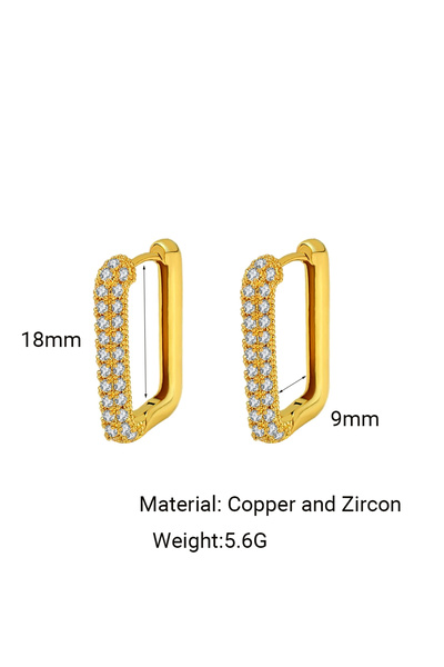 Choice gold large Minimalist Geometric Square Crystal CZ Big Huggies Hoop Ear...