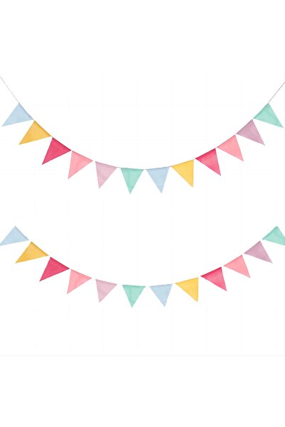 Choice 4M 2PCS Vintage Colorful Burlap Linen Bunting Flags Pennant For Happy ...