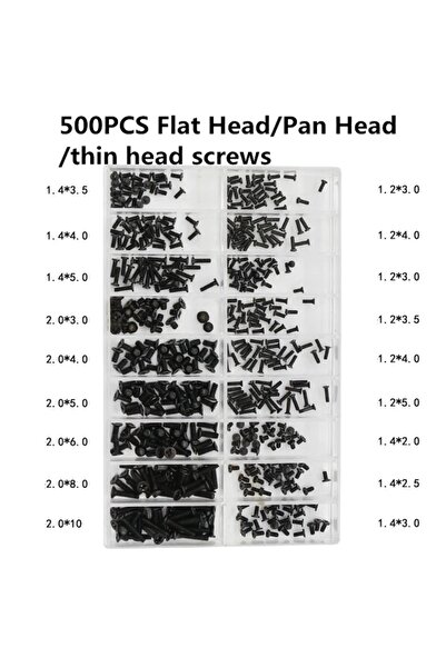 choice2 K 500Pcs 18 Size Mini Screw Nuts DIY Kit Laptop Computer Assemble Rep...