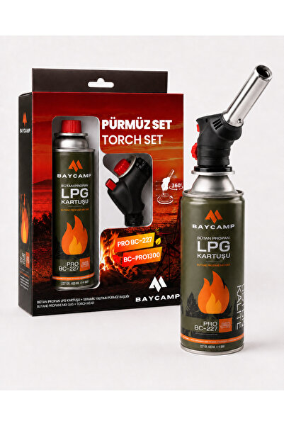 Baycamp BC-PRO1300 Pürmüz Seti – Seramik Yalıtımlı Pürmüz Başlığı ve LPG Kartuşu