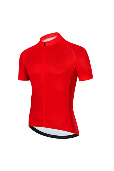 Choice19 Asian size-L Red Solid Color Summer Men Short Sleeves Cycling Jersey...