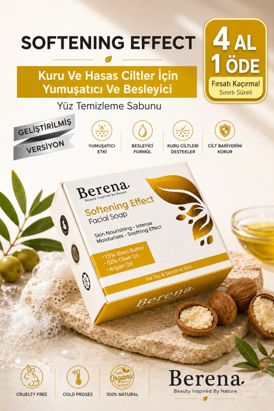 BERENA 100% Natural Soap That Deeply Cleanses and Moisturizes Your Face for D...