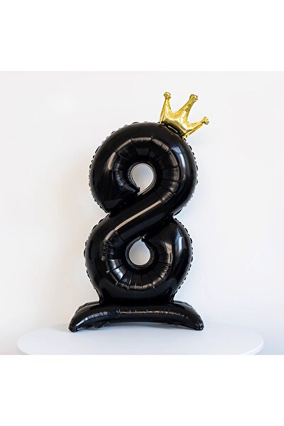 Choice 40inch Black Balloon 8 40Inch Golden Crown Digital Black Balloons 0-9 ...