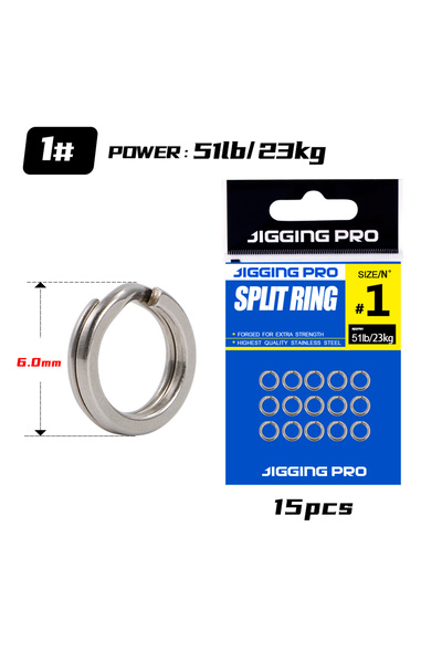 Choice NO.1 JIGGING PRO Stainless Steel Split Rings Fishing Connectors Snap R...