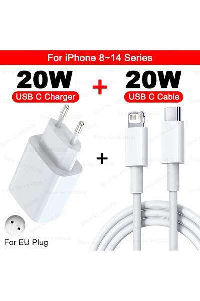 Choice EU 2IN1(8-14 Series) For PD 20W Fast Charger For iPhone 15 13 12 11 14...