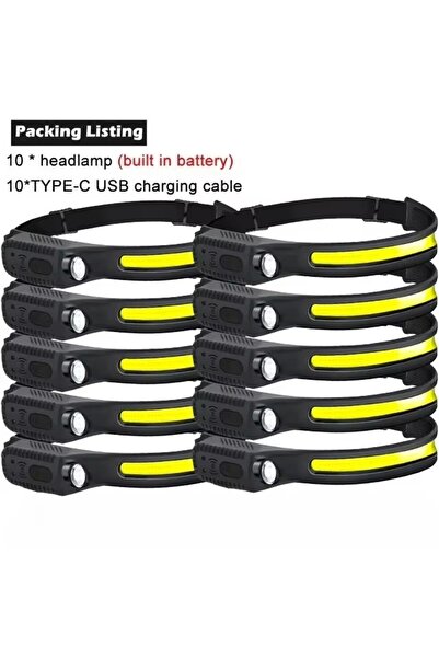 Choice 10PCS 1-10PCS LED Sensor Headlamp Built-in Battery USB Rechargeable He...