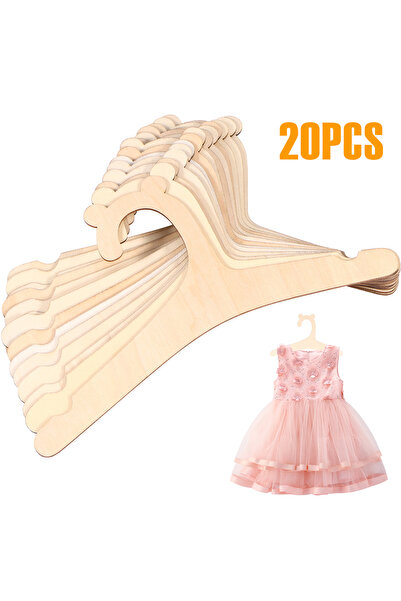 Choice 20Pcs 20-60Pcs Wooden Baby Clothes Rack 9 in Smooth Toddler Hangers Cu...