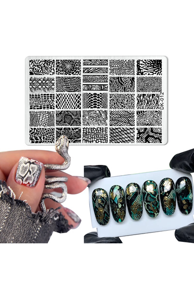 Choice 01-1pcs Animal Image Snake Leopard Nail Stamping Tiger Zebra Leopard S...