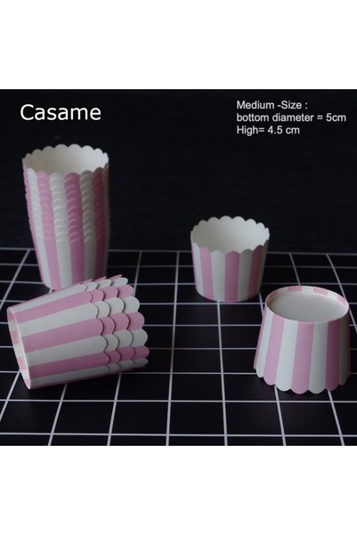 Choice5 Pink Stripe 50pcs Solid Color Baking Cup Cupcake Liners Cake Cups Can...