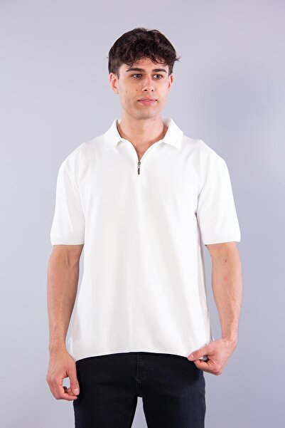 Mckanzie 10029 polo collar zippered short sleeve t-shirt
