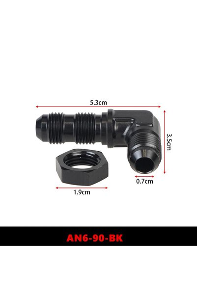 Choice1 AN6-90-BK AN6 AN8 AN10 Male to Male 90 Degree Flare Union Bulkhead Fi...