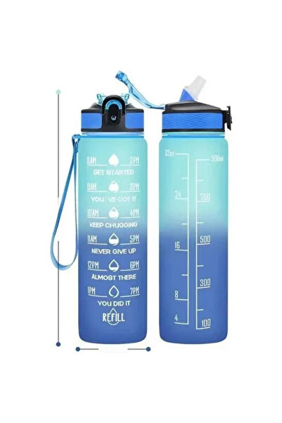 Choice 900-1000ml gradient blue 1L Water Bottle Portable Sport Water Bottle P...