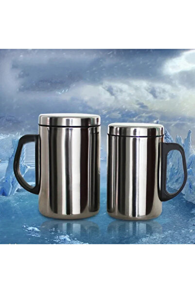 Choice 500ml Silver 350/500ml Double Wall Anti Scalding Coffee Mug Insulated ...