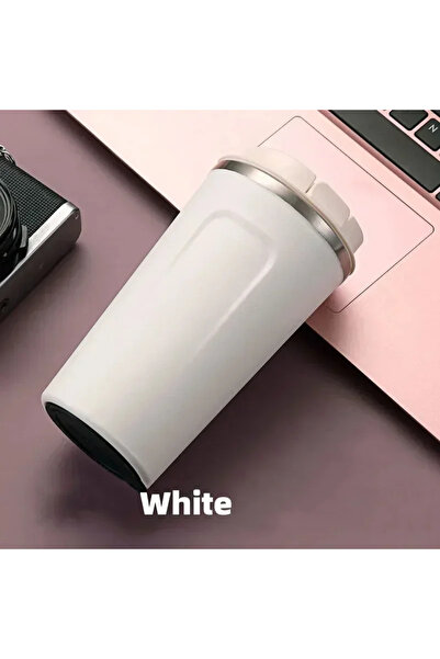 Choice 510ml WHITE 380/510ML Travel Stainless Steel Coffee Cup Thermal Mug Le...