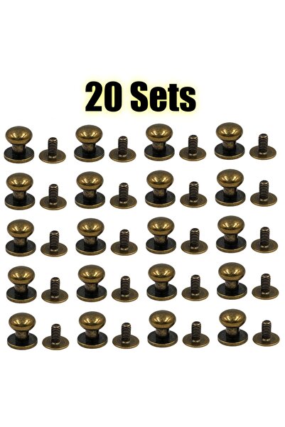 Choice11 Monk Head 5mm Bronze 20 Sets Metal Alloy Round Head Rivets Spikes Sc...