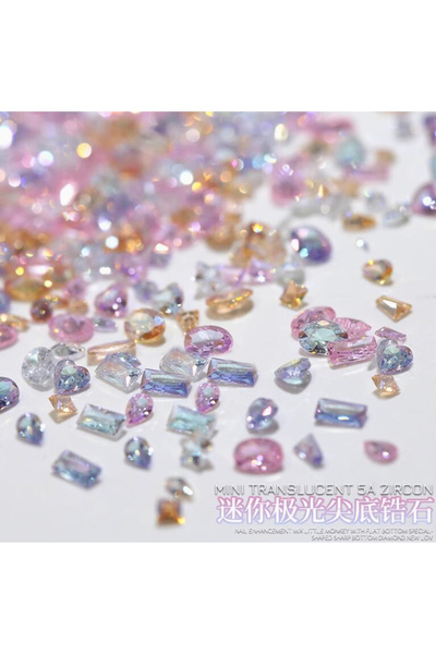 Choice Random Mix 50Pcs/Bag 5A Mini Zircon Nail Art Charms Sparkle Mix Shapes...
