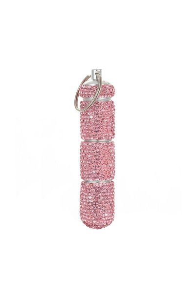 Choice4 Pink Bling Pill Case Portable Travel Pill Container Ins Rhinestone Wa...