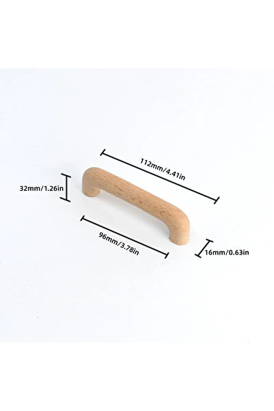 Choice1 1pc R-96mm Beech Wood Handles Kitchen Cabinet Handle Drawer Solid Woo...